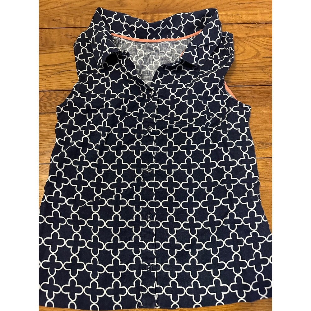 boden sleeveless geometric blouse‎ women's 6
